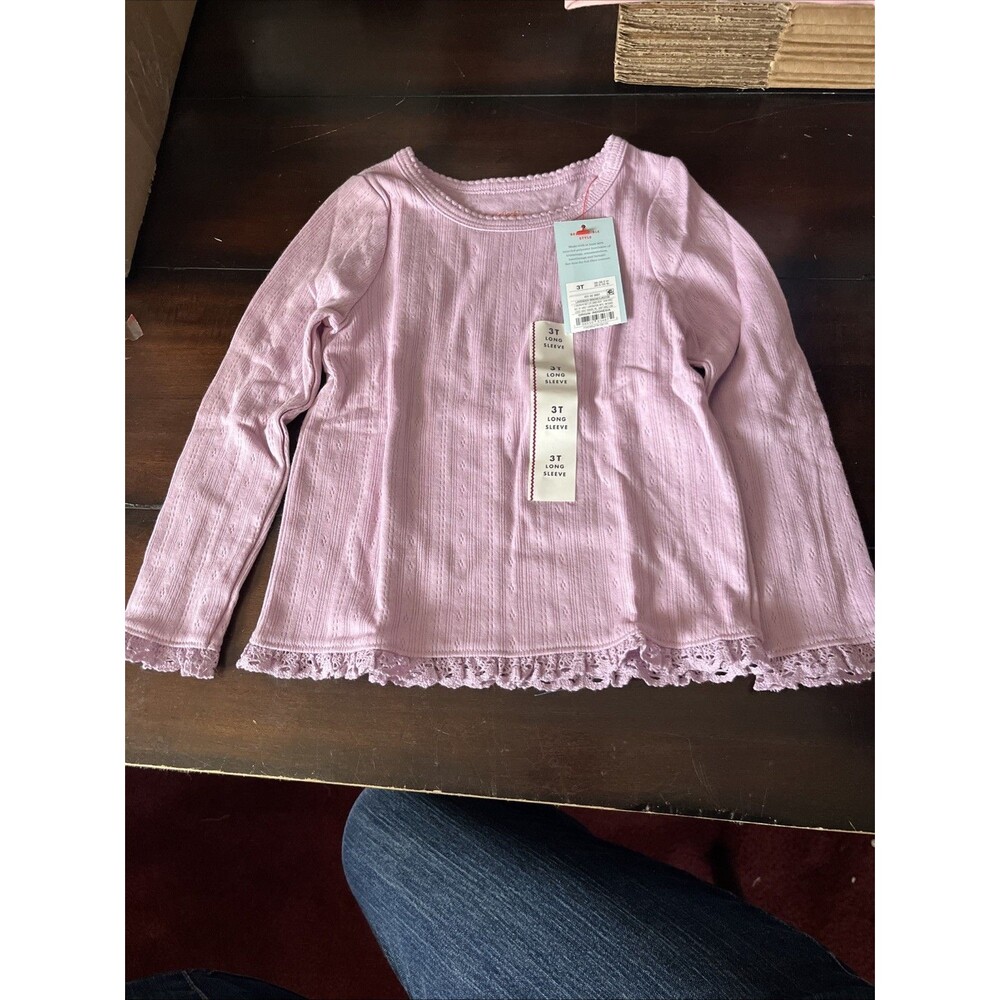 3t Girls Cat And Jack Long Sleeve Shirt Lavender